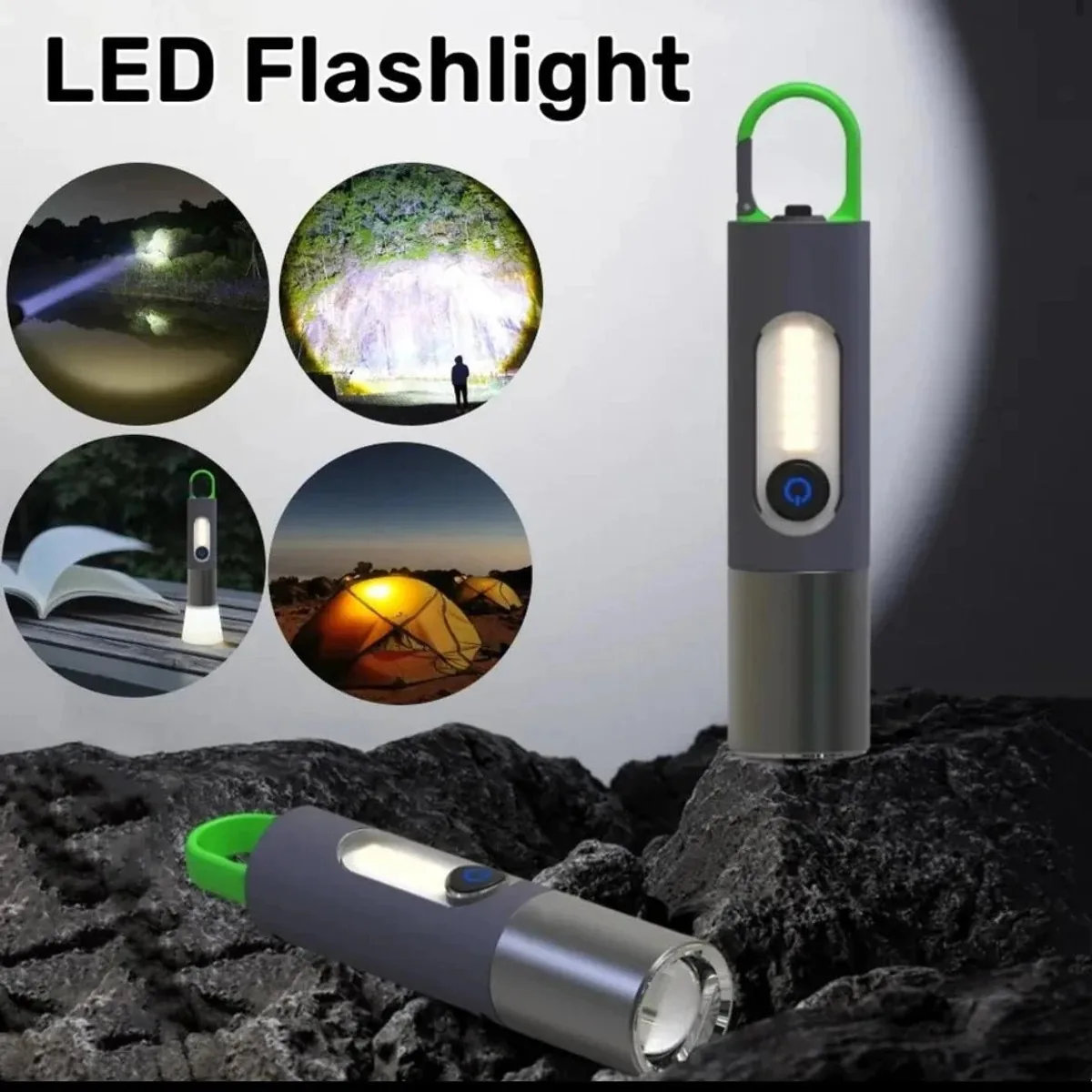 USB Rechargeable Multifunctional LED Flashlight image 2