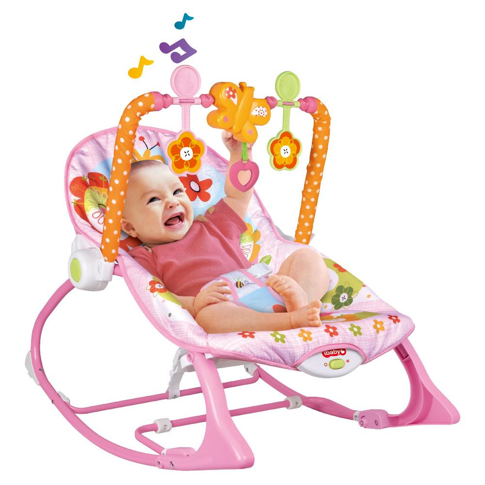 Baby Bouncer Musical Swing Chair Rocking Chair Toddler Rocker -Pink