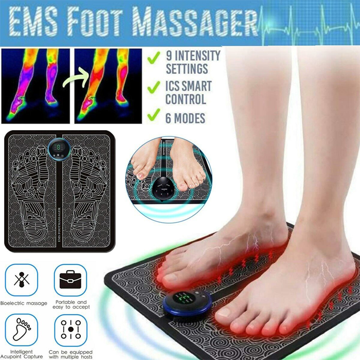 EMS Foot Massage Mat USB Rechargeable Blood Circulation Muscle Stimulator Pad