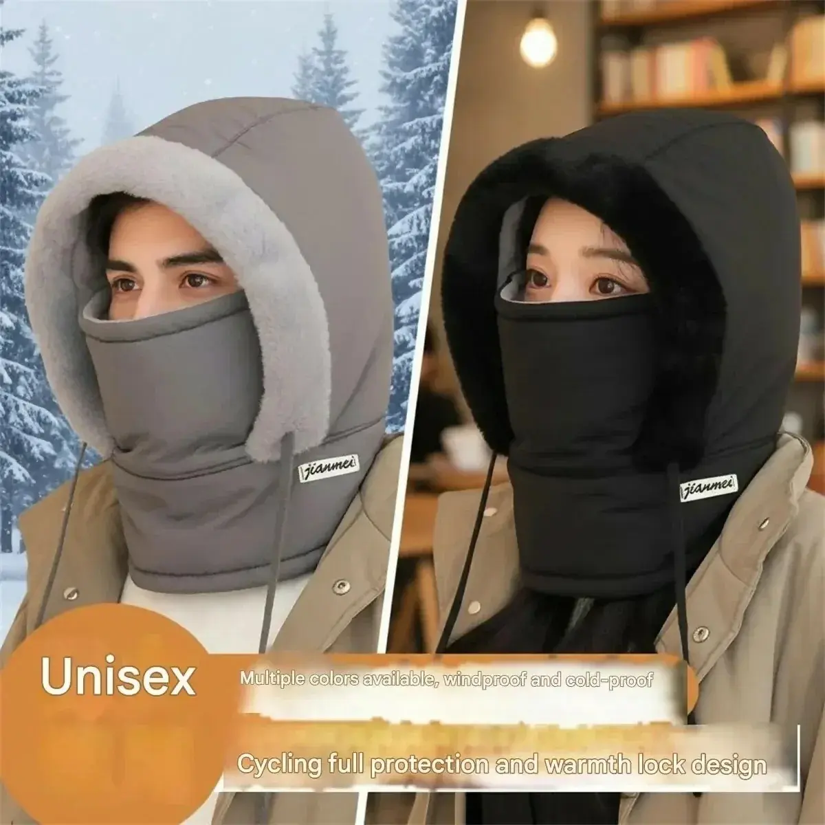 2 Pcs Premium Winter Cap(Black+Ash)