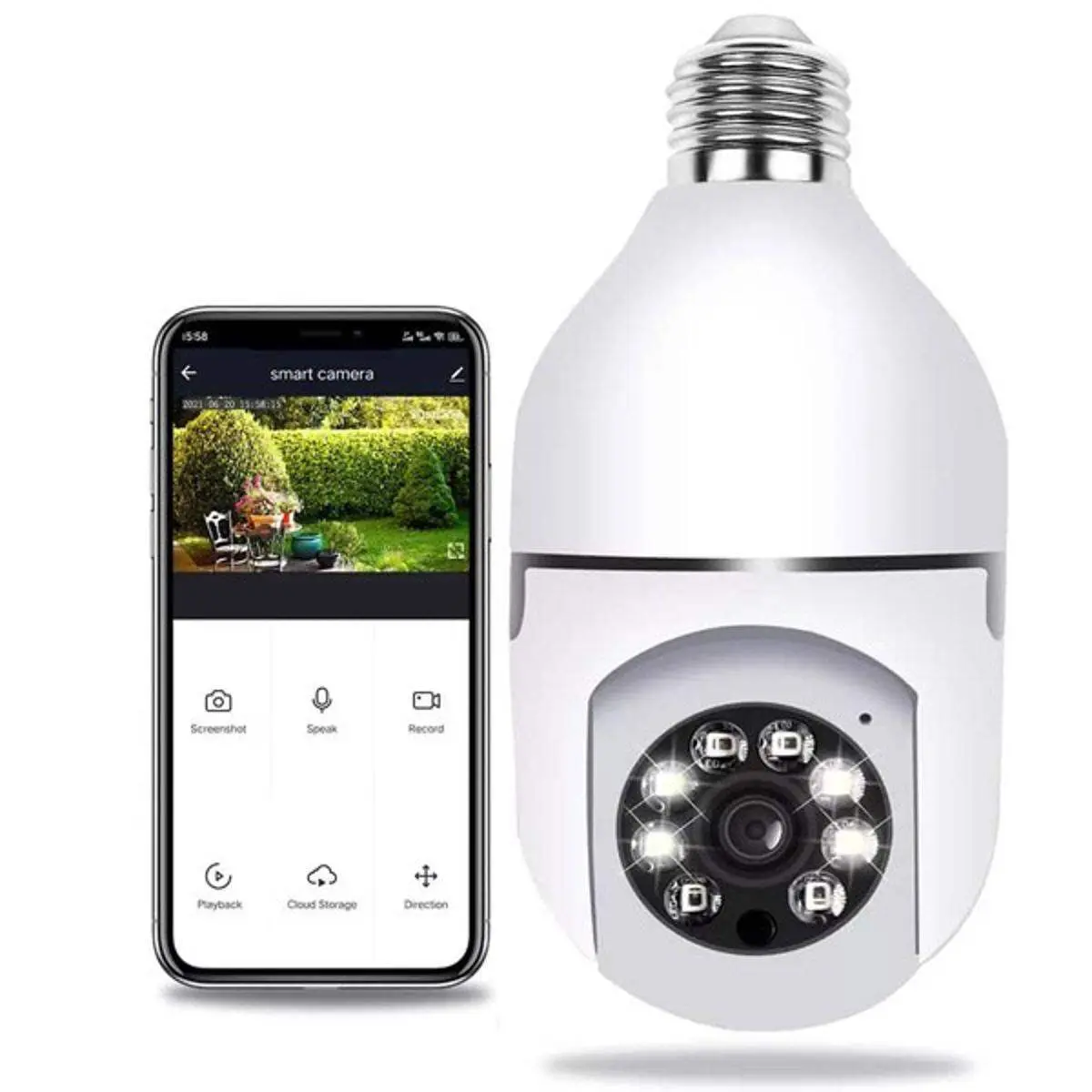 Panoramic PTZ 2MP HD Wi-Fi Night Vision Security IP Camera Audio- 2 Intelligent Gimbal Rotation with 360° horizontal field of view