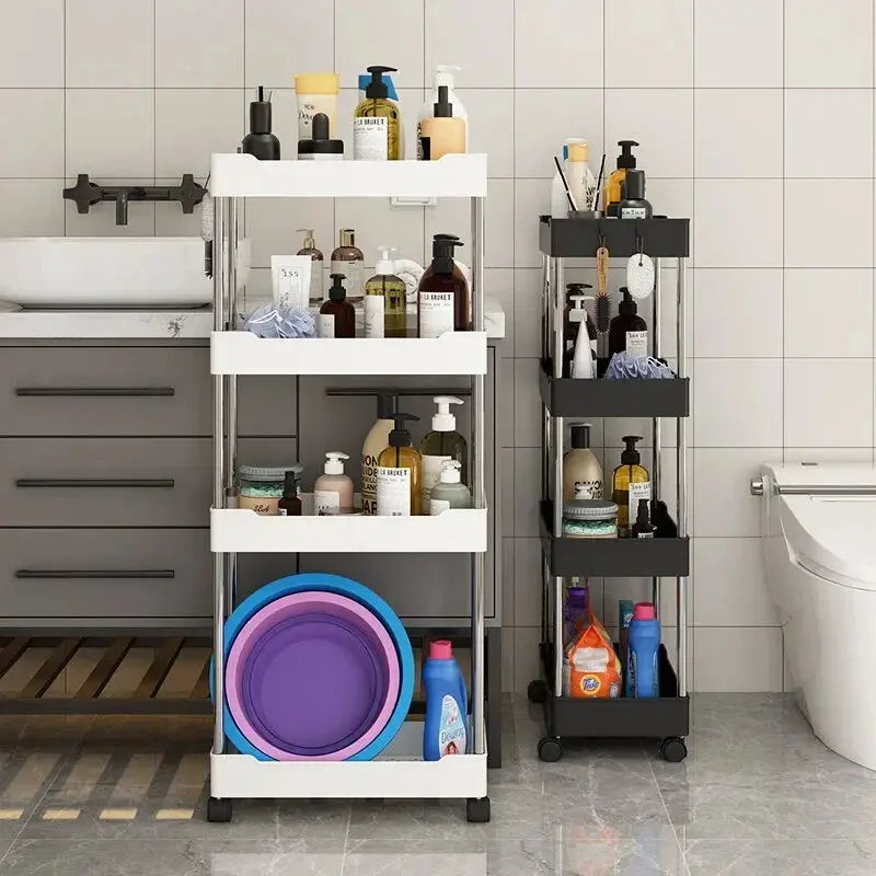 4 layer kitchen rack, 4 layer moveable trolly rack, kitchen vegetable rack 360 degree rotted premium quality 4 tiers trolly rack organizer - Product Image 1