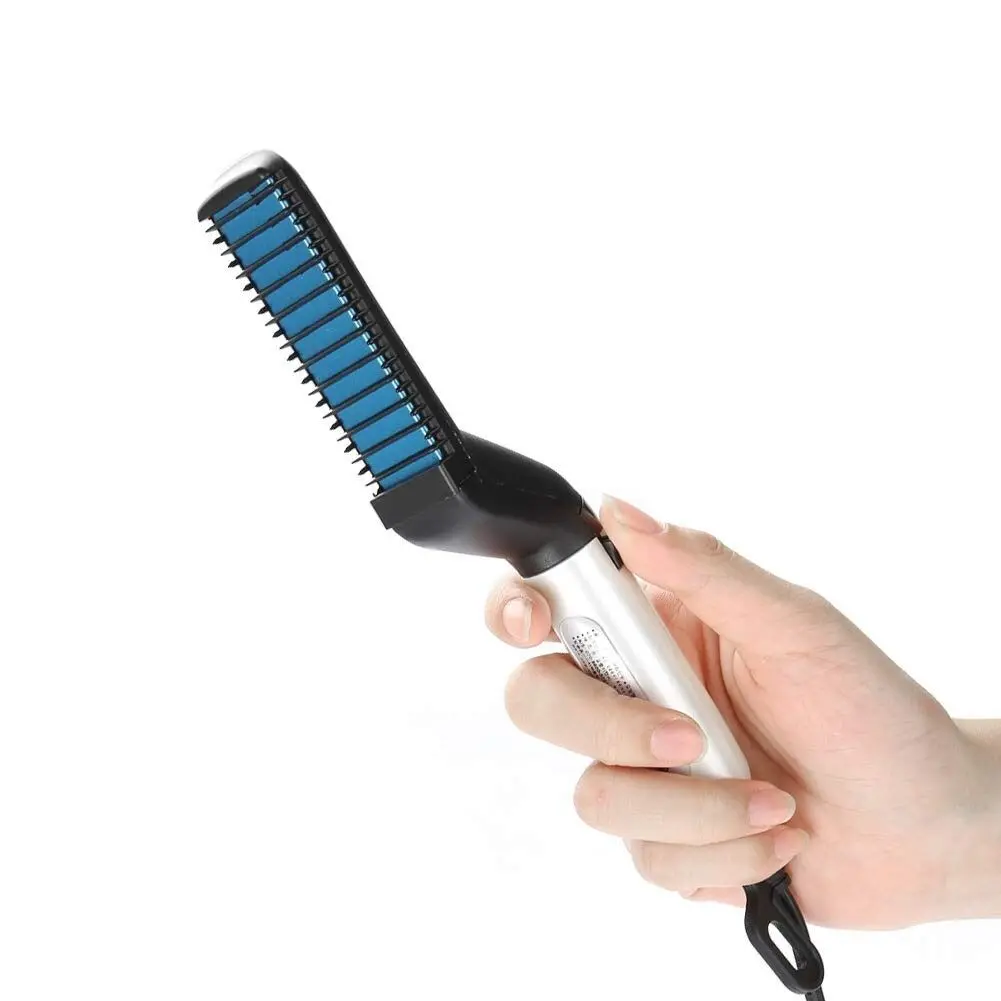 Multifunctional Hairbrush Men Electric Hair Comb Quick Beard Straightener Curling Curler Beauty Hairdressing Hair Styling Tools - Hair Straightener - Product Image 2