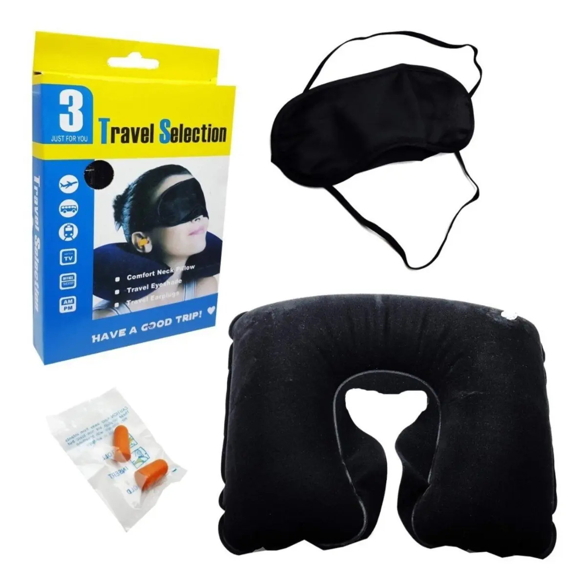 3 In 1 Premium Travel Neck Pillow - Multicolor