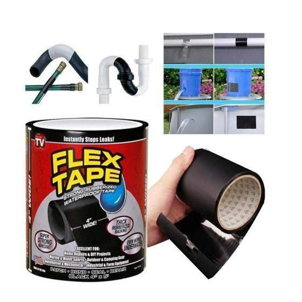 Strong Rubberized Waterproof Flex Tape,Super Adhesive Tape Stop Leakage Seal Tape Silicone Rubber Self Fusing Tape