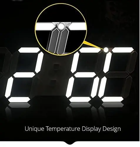 LED Digital Wall Clock 12/24 Hour Display Date Time Desk Clock - Product Image 2
