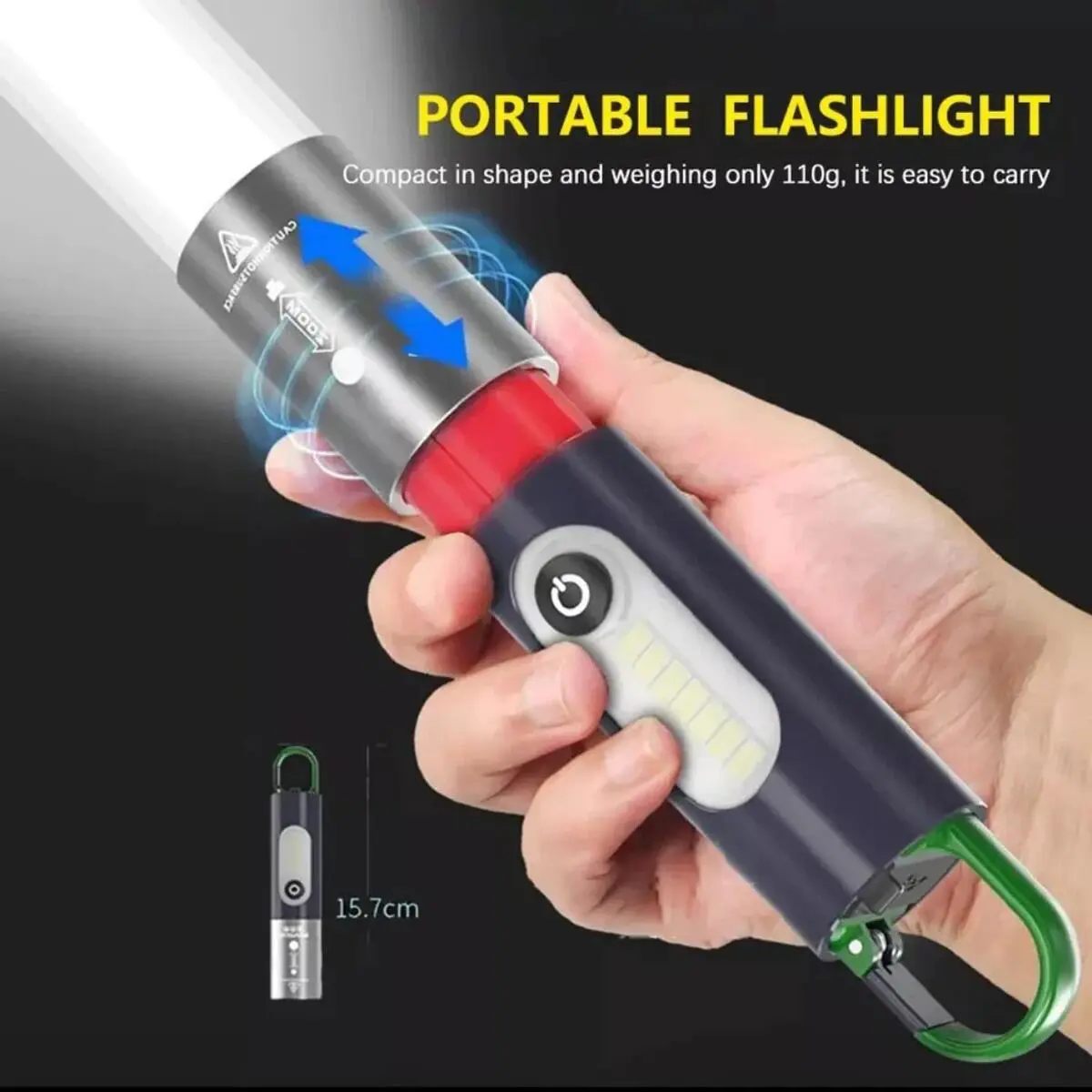 USB Rechargeable High Power Torch Light Multifunctional LED Flashlight - Product Image 1