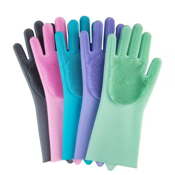 High Quality Silicone Dish Washing Kitchen Hand Gloves Kitchen Cleaner - 2 Pcs - Product Image 4