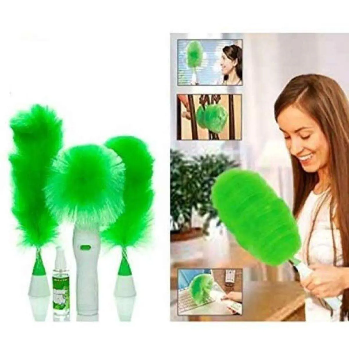 Hand-Held, Sward Go Dust Electric Feather Spin Motorized Cleaning Brush Set Home Duster Feather Dust Cleaner Brush for Home, Office, Car