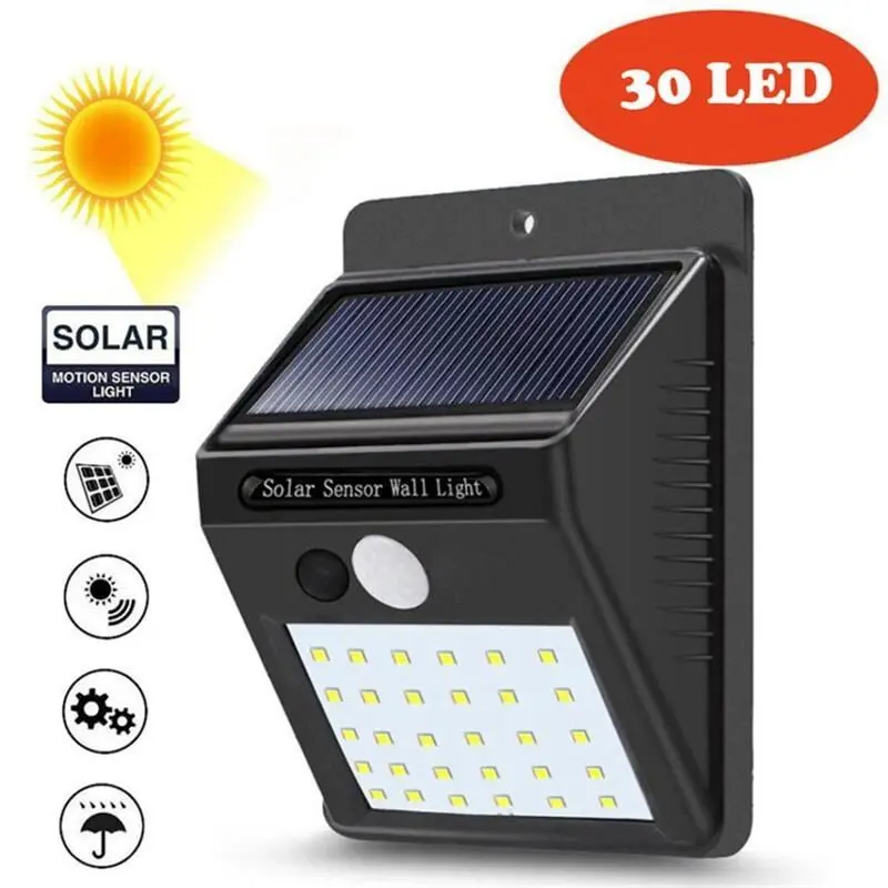 30 LED Motion Sensor Wall Solar Light Waterproof Security Lamp - Product Image 4
